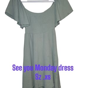 See You Monday Green Dress